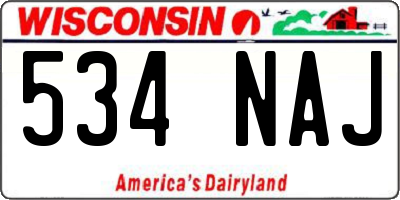 WI license plate 534NAJ