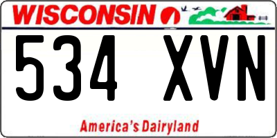 WI license plate 534XVN