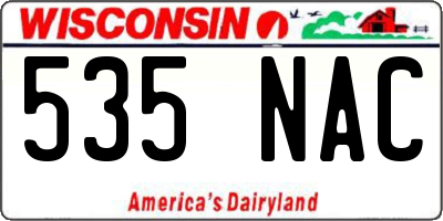 WI license plate 535NAC
