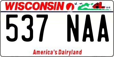 WI license plate 537NAA