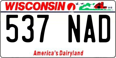 WI license plate 537NAD