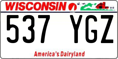 WI license plate 537YGZ