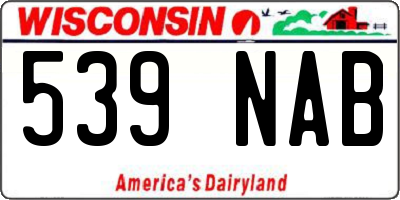 WI license plate 539NAB