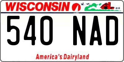 WI license plate 540NAD
