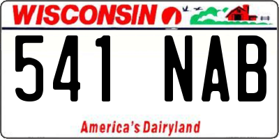 WI license plate 541NAB