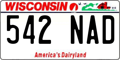 WI license plate 542NAD