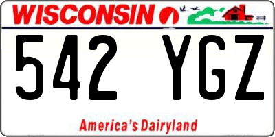 WI license plate 542YGZ