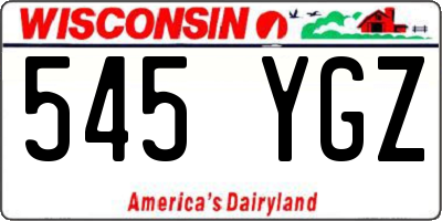 WI license plate 545YGZ