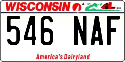 WI license plate 546NAF