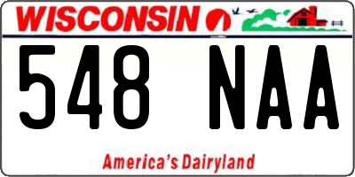 WI license plate 548NAA