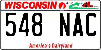 WI license plate 548NAC