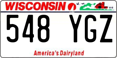 WI license plate 548YGZ