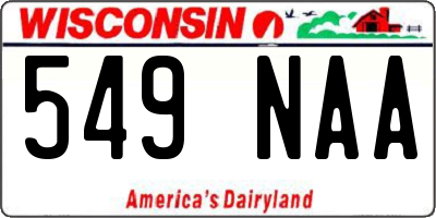 WI license plate 549NAA