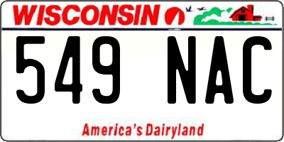 WI license plate 549NAC