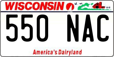 WI license plate 550NAC