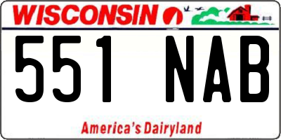 WI license plate 551NAB