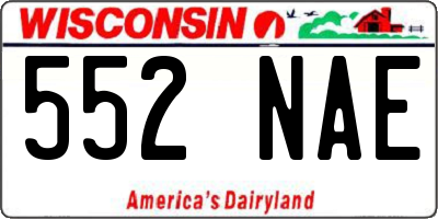 WI license plate 552NAE