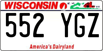 WI license plate 552YGZ