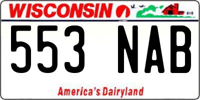 WI license plate 553NAB