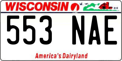 WI license plate 553NAE