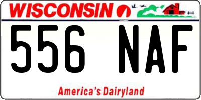 WI license plate 556NAF
