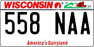 WI license plate 558NAA