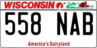 WI license plate 558NAB