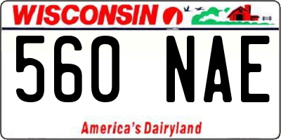WI license plate 560NAE