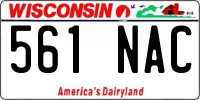 WI license plate 561NAC