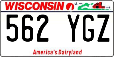 WI license plate 562YGZ