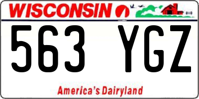 WI license plate 563YGZ