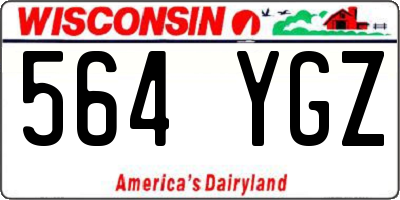 WI license plate 564YGZ