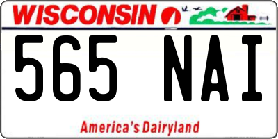WI license plate 565NAI