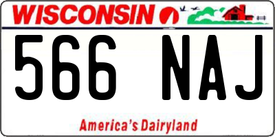 WI license plate 566NAJ