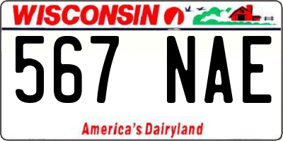 WI license plate 567NAE