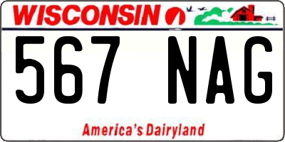 WI license plate 567NAG