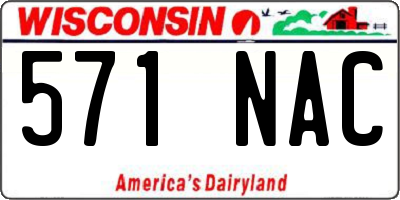 WI license plate 571NAC
