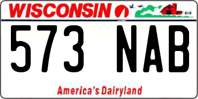WI license plate 573NAB