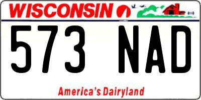 WI license plate 573NAD