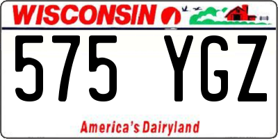 WI license plate 575YGZ