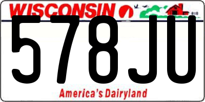 WI license plate 578JU