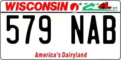 WI license plate 579NAB