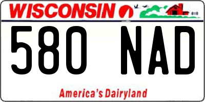 WI license plate 580NAD