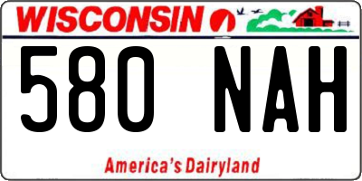 WI license plate 580NAH