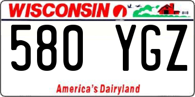 WI license plate 580YGZ
