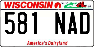 WI license plate 581NAD
