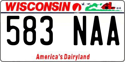 WI license plate 583NAA