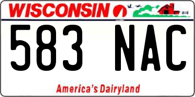 WI license plate 583NAC
