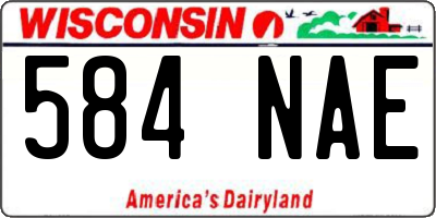 WI license plate 584NAE