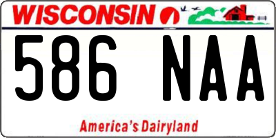 WI license plate 586NAA